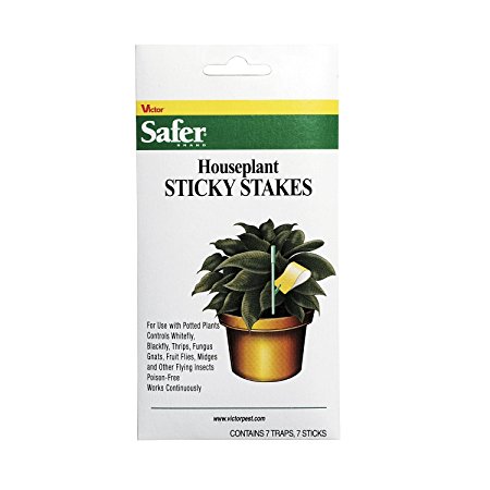 Safer Brand 5025 Houseplant Sticky Stakes Insect Trap, 14Traps