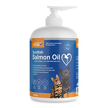 Zipvit Salmon Oil For Dogs 500ml | 100% Pure Scottish Salmon Oil Natural Omega 3, 6 & 9 Supplement for Dogs & Cats | Supports Healthy Coat and Skin and maintains Joint and Brain Health