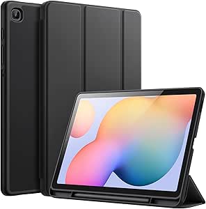 JETech Case for Samsung Galaxy Tab S6 Lite 10.4-Inch 2024/2022/2020 with S Pen Holder, Slim Tablet Cover with Soft TPU Back, Auto Wake/Sleep (Black)