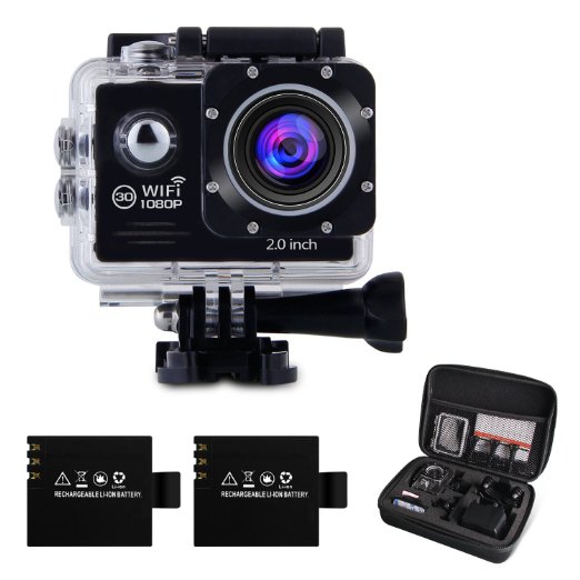 APEMAN Sports Action Camera, Built-in Wi-Fi Waterproof Action Cam, Ultra 170° Wide-Angle Lens with 14MP, Full HD 1080p Videos with 2.0'' LCD Screen