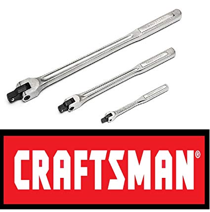 Craftsman 3 pc piece flex handle breaker bar set 1/4" 3/8" 1/2"