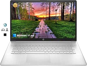 HP 17.3" FHD Essential Business Laptop, Intel 12th Gen 6-Core i3 Processor (Up to 4.4GHz,Beat i5-1155G7), 16GB DDR4 RAM, 256GB PCIe SSD, Bluetooth, Webcam, Windows 11 Pro, Silver