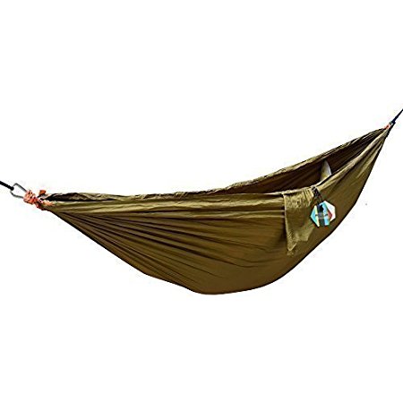 Pellor Travel Camping Outdoor Parachute Nylon Fabric Two Person Hammock Swing With Tree Straps