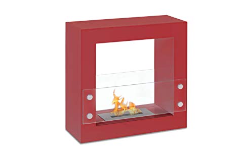 Ignis Tectum Mini Red Freestanding Ventless Ethanol Fireplace