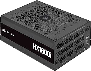 Corsair HX1500i Fully Modular Ultra-Low Noise ATX Power Supply - ATX 3.0 & PCIe 5.0 Compliant - Fluid Dynamic Bearing Fan - CORSAIR iCUE Software Compatible - 80 PLUS Platinum Efficiency - Black