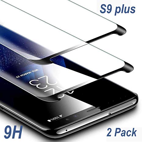 Galaxy S9 Plus Screen Protector, (2-Pack) Tempered Glass Screen Protector[Force Resistant Up to 11 Pounds][Easy Bubble-Free] Case Friendly 2018 Released for S9 Plus(6.2")