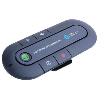 CiDoss Black Portable Multipoint Wireless Hands-Free Bluetooth Receiver Sun Visor In-Car Speakerphone Car Kit