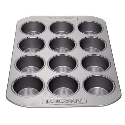 Farberware Nonstick Bakeware 12-Cup Muffin Pan Gray