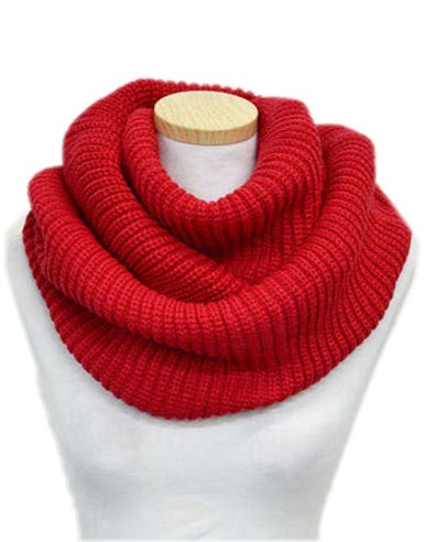 Spikerking Unisex Soft Thick Knitted Winter Warm Infinity Scarf