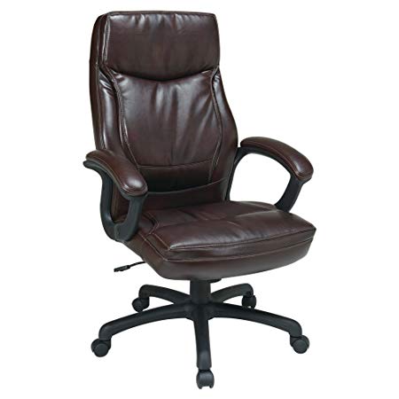 Work Smart High-Back Bonded Leather Executive Office Chair
