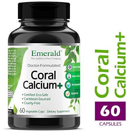 Coral Calcium Plus - Highly Ionizable Coral Calcium from the Caribbean Sea - Helps Balance pH Levels, Support Strong Bones & Teeth - Emerald Laboratories - 60 Vegetable Capsules