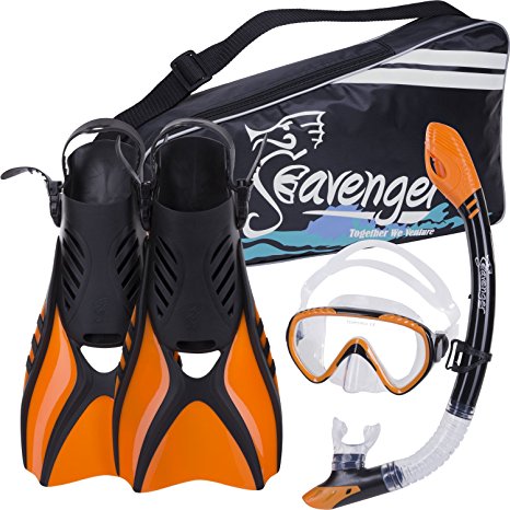 Seavenger Scuba Diving Snorkeling Mask Snorkel Fin Set with Gear Bag
