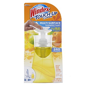 Windex Touch-Up Cleaner Multi-Surface Disinfectant - Glistening Citrus Fragrance 10 Ounce