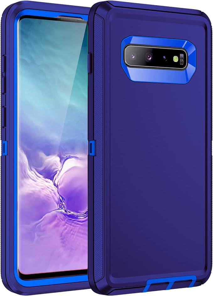 RegSun for Galaxy S10 Plus Case,Shockproof 3-Layer Full Body Protection [Without Screen Protector] Rugged Heavy Duty High Impact Hard Cover Case for Samsung Galaxy S10 Plus,Dark Blue