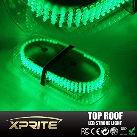 Xprite Green 240 LED Law Enforcement Emergency Hazard Warning Top Roof LED Mini Bar Strobe Light with Magnetic Base