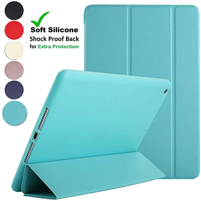 DuraSafe Cases for iPad Air 1 Gen 2013 9.7 Inch [ A1474 A1475 ] Soft Silicone Back (for Extra Shock Protection) Ultra Slim Smart Cover Auto Sleep/Wake - Green