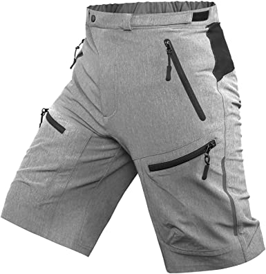 Cycorld Mens Mountain Biking Shorts Bike MTB Shorts Loose Fit Cycling Baggy Lightweight Pants with Zip Pockets