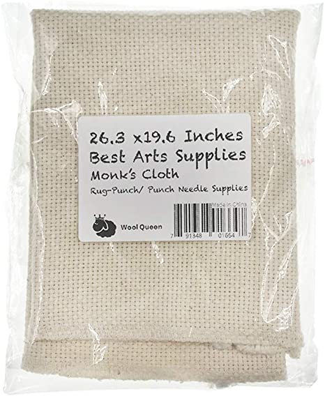 Wool Queen 26.3''x19.6'' Needlework Fabric, Monk's Cloth for Rug-Punch/Punch Needle