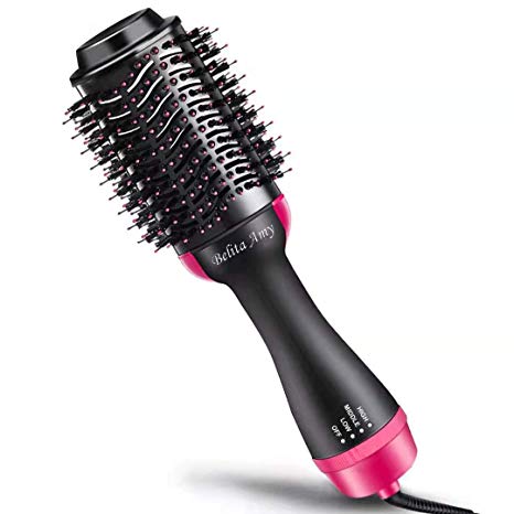 Hair Dryer Brush, Hot Air Brush, One Step Hair Dryer & Volumizer,4 in1 Multifunctional Negative Ions Hair Blow Dryer Straightener Brush with Anti-scald Ionic Technology with 3Pcs Hair Scrunchies