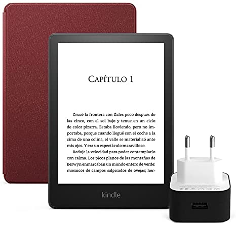 Kindle Paperwhite Essentials Bundle con Kindle Paperwhite (8 GB, con publicidad), Funda de Piel de Amazon y Cargador Amazon PowerFast (9 W)