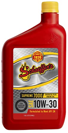 Schaeffer Manufacturing Co. 0703-012S Supreme 7000 Synthetic Plus Engine Oil 10W-30, 1 quart