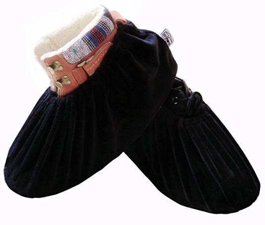 DearyHome Shoe Covers Reusable Washable Non Slip Work Boot Overshoes for Indoors Contractors, Available in Black & Blue
