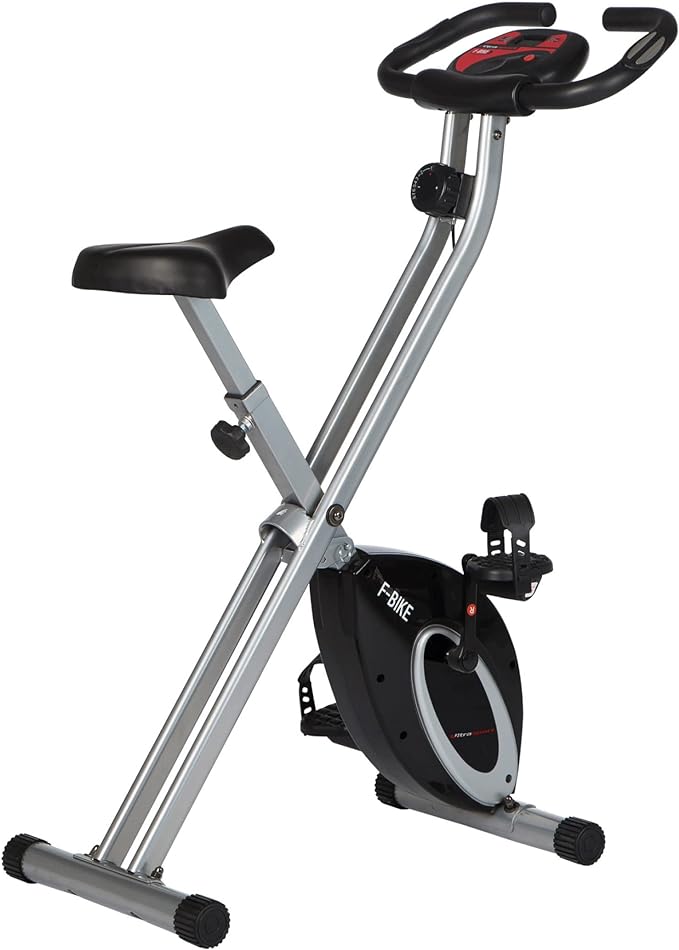 Ultrasport F-Bike, Bicycle Trainer, Exercise Bike, Foldable Exercise Bike, LCD Display, Opt. Hand Pulse Sensors, Adjustable Resistance Levels, Easy To Assemble, Ideal For Athletes And Seniors