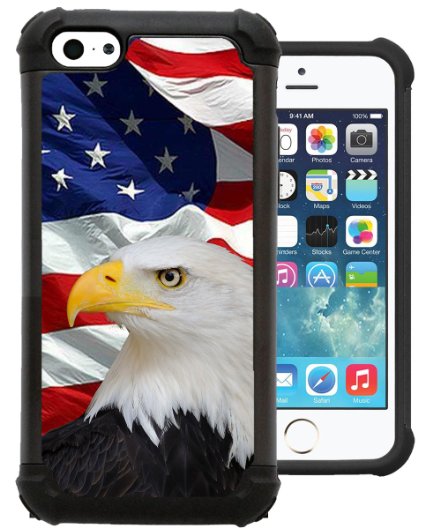 CorpCase iPhone 5C Case / iPhone 5C Cover - Bald eagle usa flag distressed/ Hybrid Unique Case With Great Protection