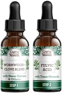 New~.Guru_Nanda_ Paracleanse with Wormwood, Clove & Fulvic Acid with Neem Extract - 2 Step Liquid Supplement -1 fl oz/Bottle