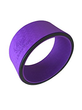 Stretching Yoga Wheel - Supports Warm Ups, Poses, Backbends - Extra Wide Dharma Wheel Prop With Double Sided Padding For Maximum Comfort and Support - Use At Home, Gym or Studio - From Clever Yoga