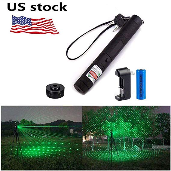Verkioa Tactical Green Hunting Rifle Scope Sight Laser Pen, Demo Remote Pen Pointer Projector Travel Outdoor Flashlight, LED Interactive Baton Funny Laser Toy