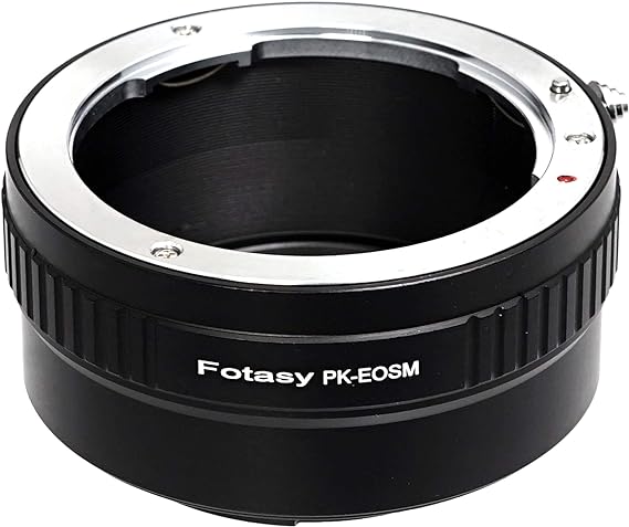 Fotasy PK Lens to Cannon EF-M Mount Adapter, PK EFM, PK EOS M Adapter, Compatible with Pentax K, Compatible with Canon EF-M Mirrorless Cameras M M2 M3 M5 M6 Mark II M10 M50 M100 M200