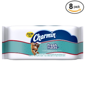 Charmin Freshmates 120 Count Refill Pack (3 sets of 40 Count Fresh Wipes) Pack of 8