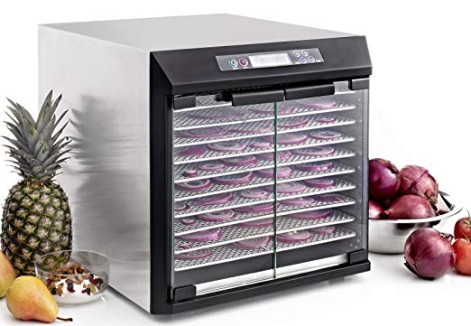 Excalibur EXC10EL 10-Tray Electric Food Dehydrator with Digital Controller - Features 99-Hour Timer with Two Adjustable Time and Temperature Settings - Auto Shut Off - Made in USA, Silver