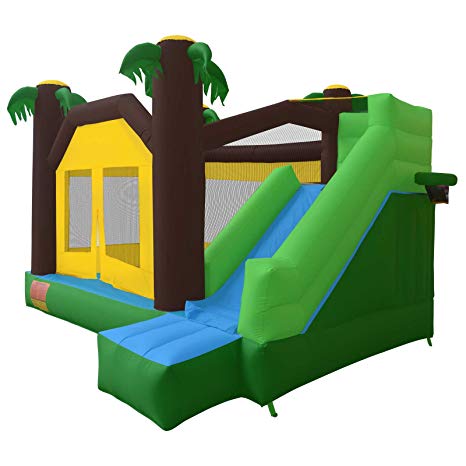 Cloud 9 Jungle Jumper Bounce House - Inflatable Bouncing Jumper with Climbing Wall and Slide