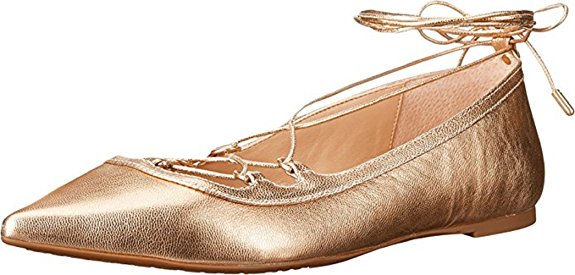 MICHAEL Michael Kors Women's Tabby Flat Pale Gold Tumbled Metallic Flat 11 M …