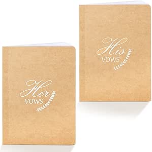 Zonon 2 Pieces Wedding Vow Books His and Her Vow Book Keepsakes Paper Vow Booklets Wedding Vow Booklet Set Wedding Day Officiant Books for Wedding Bridal Shower, 5.5 X 3.9 Inch, 40 Pages