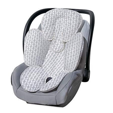 Carter's Infant Head Support and Cuddler for Carseats & Strollers Diamond Trellis, Grey/White