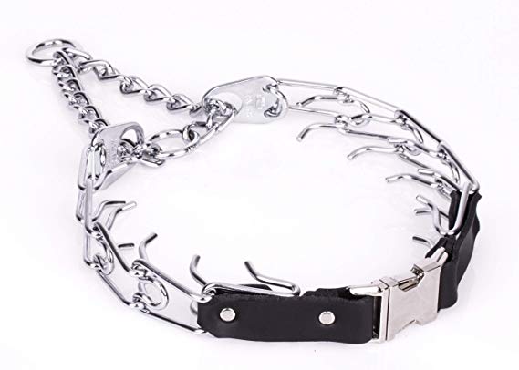 Herm Sprenger Chrome Prong Training Collar with Quick-Snap Buckle