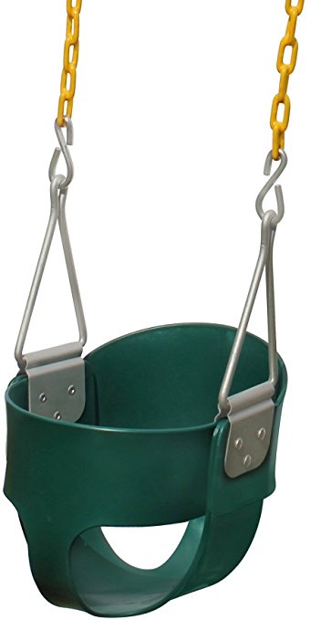 Jungle Gym Kingdom High Back Full Bucket Toddler Swing Seat Heavy Duty Chain - Swing Set Accessories