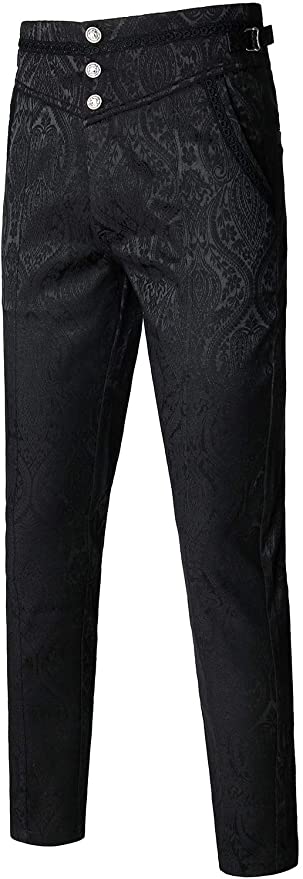 VATPAVE Mens Gothic Pants Cosplay Costume Trousers Steampunk Victorian Pants