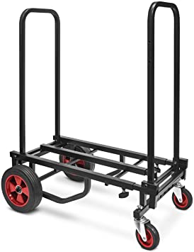 Adjustable Professional Equipment Multi-Cart - Compact 8-in-1 Folding Multi-Cart, Foldable and Lightweight, Hand Truck/Dolly/Platform Cart, Extends Up to 27.52'' to 44.25'' - Pyle PKEQ48