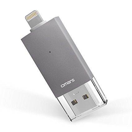 [Apple MFI Certified]oMARS iOS iPhone Flash Drive USB 3.0 with Lightning Connector External Storage Memory Expansion for iPhones, iPads iPod and Computers 64G Grey New Version
