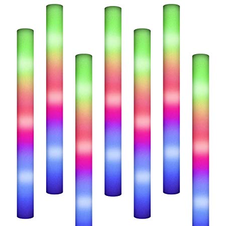 INIEIWO Foam Light Sticks Multicolor Glow Batons,Colorful Flashing LED 3 Modes, Bendable Foam Sticks for Kids and Party Supplies for Birthday Concert 100PCS