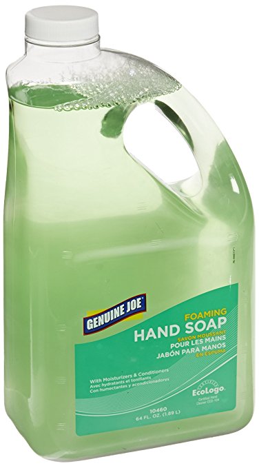 Genuine Joe GJO10460 Anti-Bacterial Moisturizing Foaming Hand Soap, 2 qt Bottle, Green