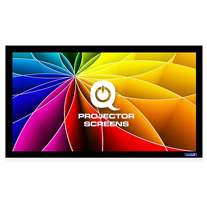 QualGear 92-Inch Fixed Frame Projector Screen, 16:9 High Contrast Gray at 0.9 Gain (QG-PS-FF6-169-92-G)
