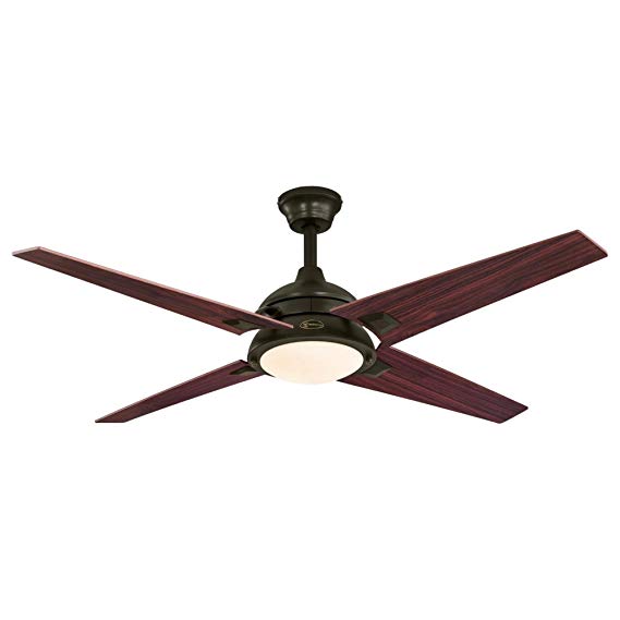 Westinghouse Lighting 7207400 DeSoto 52-inch Oil Rubbed Bronze Indoor Ceiling Fan, LED Light Kit with Opal Frosted Glass