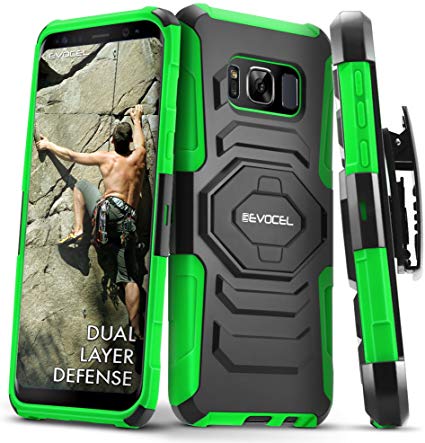 Galaxy S8 Active Case, Evocel [New Generation] Rugged Holster Dual Layer Case [Kickstand][Belt Swivel Clip] for Samsung Galaxy S8 Active SM-G892 (Does NOT fit Regular S8 - only S8 Active), Green