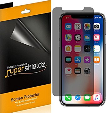 [2 Pack] Supershieldz- Privacy Anti-Spy Screen Protector Shield for Apple iPhone X -Lifetime Replacements Warranty