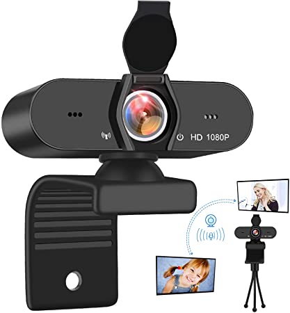 SFABF 1080P Webcam,PC Web Camera USB Webcam with Microphone for Computer & Desktop,HD Web Cam Video Camera with Privacy Cover & Tripod,Desktop PC Laptop Camera for Streaming Video Conference Recording